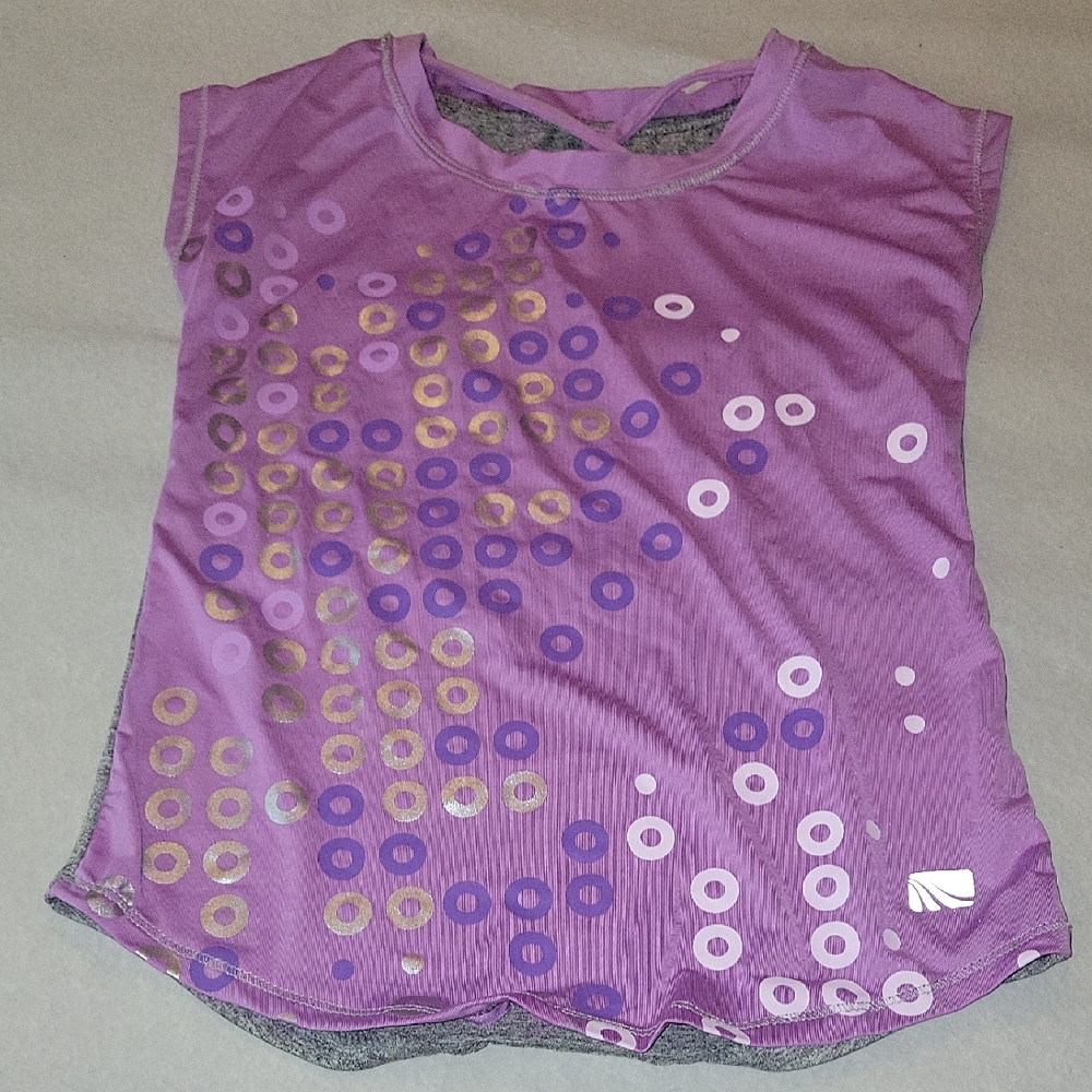 Marika Kids Tee in Purple with Gold Circles